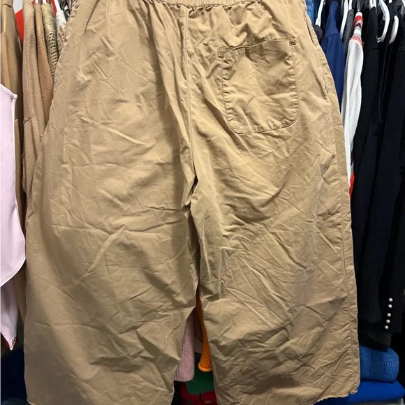 Zara Tan Wide-Leg Drawstring Chinos - Picture 2 of 6